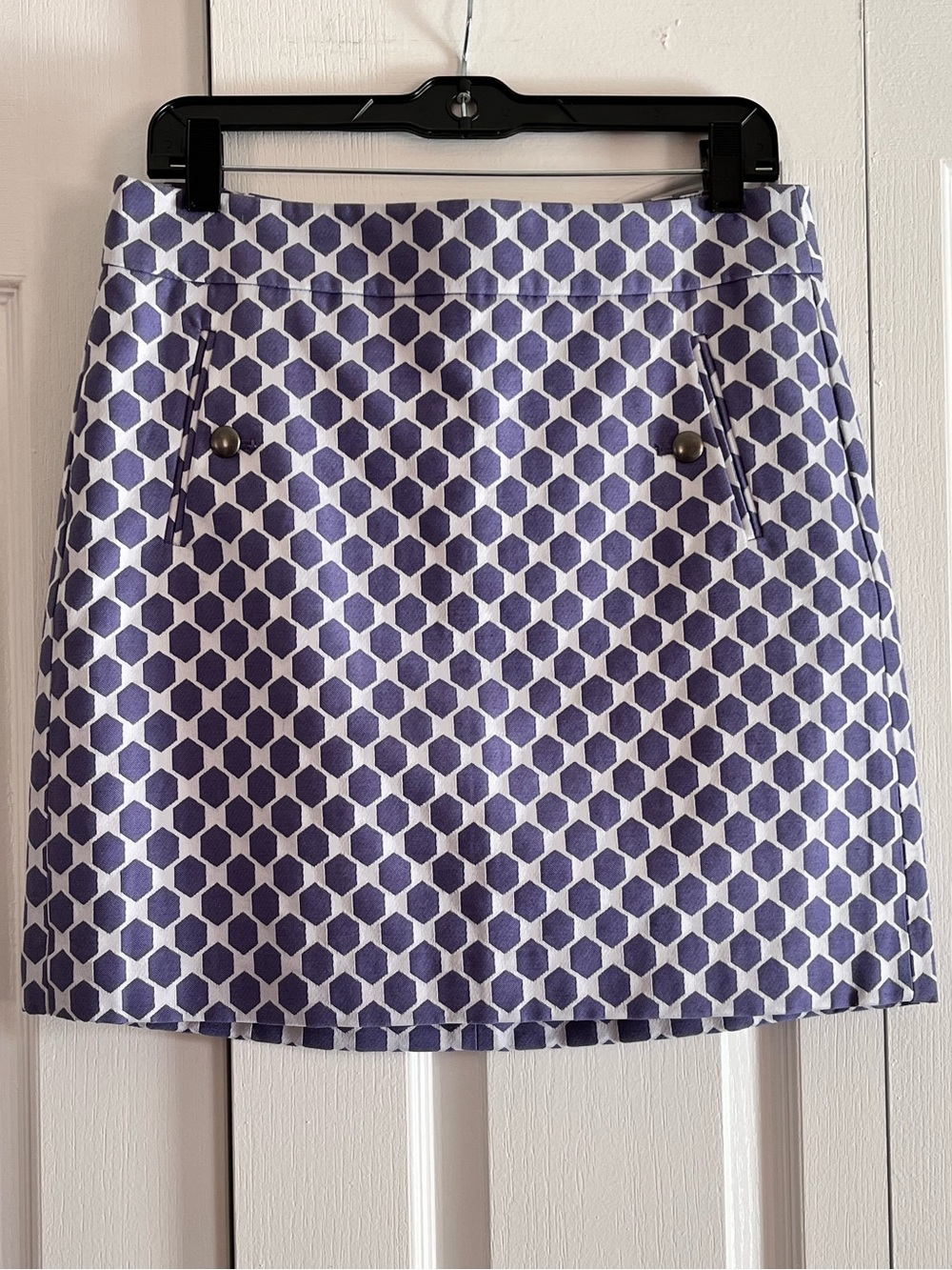 Ann Taylor Loft factory purple and white skirt 6 NWT